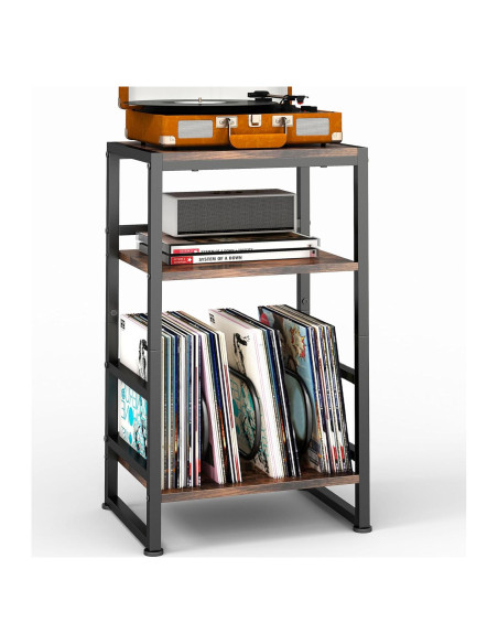 Soporte para Tocadiscos de Vinilo ZEXVIDA 71 cm Madera Rústica