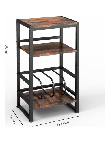 Soporte para Tocadiscos de Vinilo ZEXVIDA 71 cm Madera Rústica