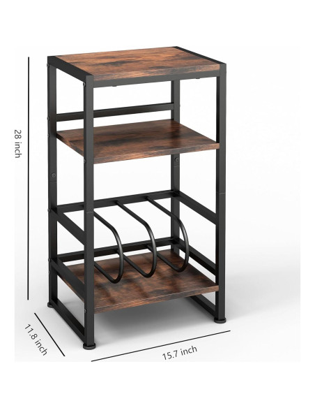 Soporte para Tocadiscos de Vinilo ZEXVIDA 71 cm Madera Rústica