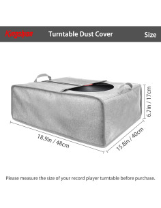 Cubierta de Polvo para Tocadiscos Kingshion Gris Claro 48x40x17cm 2