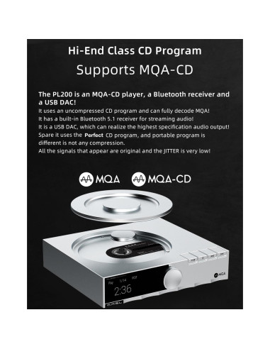 Reproductor de CD SMSL PL200 MQA con DAC AK4499EX Bluetooth 5.1