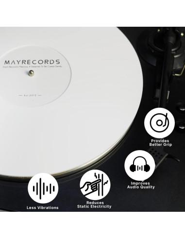 Alfombrilla Antiestática para Turntable 30 cm sdroceRyaM Blanco