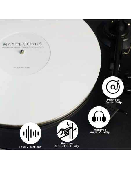 Alfombrilla Antiestática para Turntable 30 cm sdroceRyaM Blanco