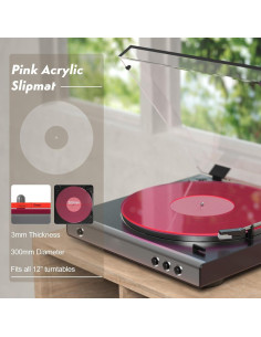 Alfombrilla de Giradiscos Acrílico Jectse 30x30cm Antivibración 2