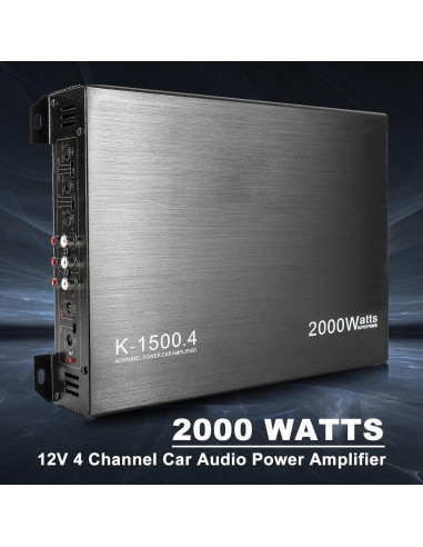 Amplificador de 4 Canales YaeCCC 2000W para Coche K-1500.4