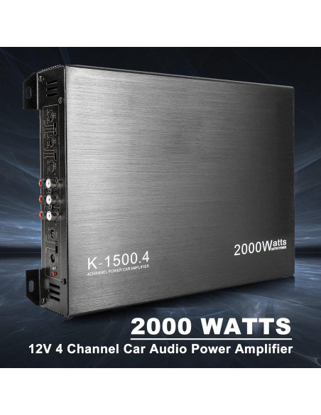Amplificador de 4 Canales YaeCCC 2000W para Coche K-1500.4