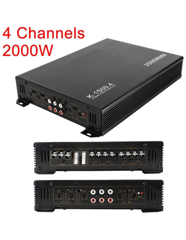 Amplificador de 4 Canales YaeCCC 2000W para Coche K-1500.4