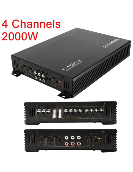 Amplificador de 4 Canales YaeCCC 2000W para Coche K-1500.4
