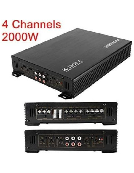 Amplificador de 4 Canales YaeCCC 2000W para Coche K-1500.4