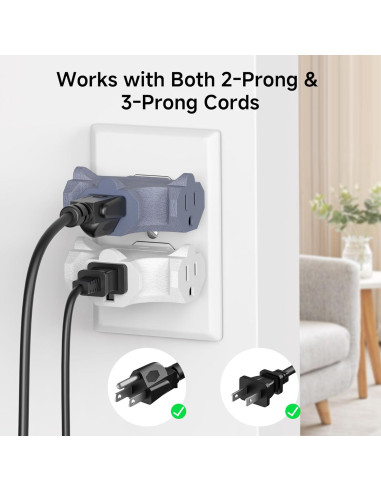 Adaptador de Enchufe de 3 Vías Cable Matters 15A 3-Pack