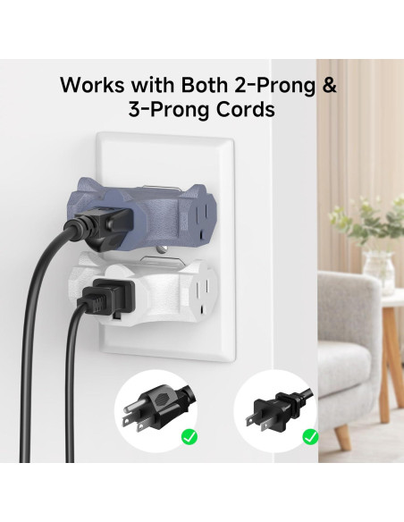Adaptador de Enchufe de 3 Vías Cable Matters 15A 3-Pack