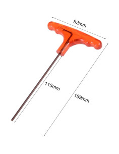 Llave Hexagonal 2.5mm uxcell Acero Aleado S2 Mango en T Naranja 2