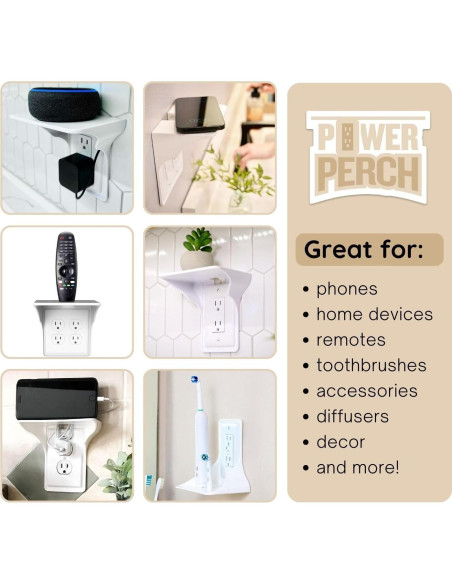 Estante de Pared Power Perch Storage Theory - Blanco, 4.54 kg Estante de Pared Power Perch Storage Theory - Blanco, 4.54 kg