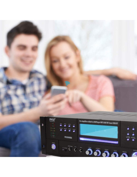 Amplificador Bluetooth Pyle PD3000BA 3000W 4 Canales con FM