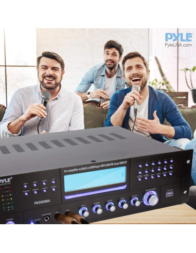 Amplificador Bluetooth Pyle PD3000BA 3000W 4 Canales con FM