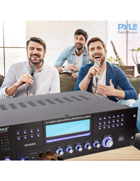 Amplificador Bluetooth Pyle PD3000BA 3000W 4 Canales con FM
