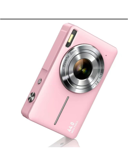 Cámara Digital Compacta Genérica 44MP Rosa con Zoom 16X
