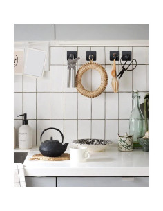 Ganchos Adhesivos para Toallas XdgeLoad Negro Mate 4 Pzs 2