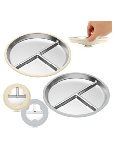Platos de Succión para Niños iconfont 9" Acero Inoxidable 2 Pzs