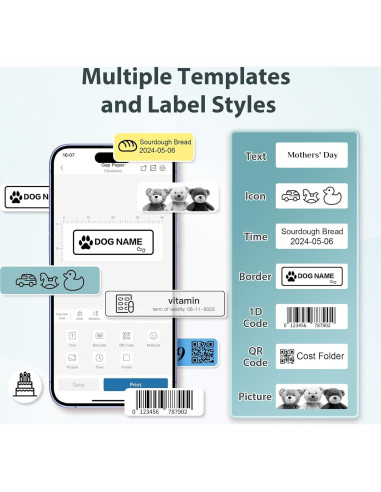 Impresora de Etiquetas TYPONOS P21 Bluetooth Mini 16.89cm