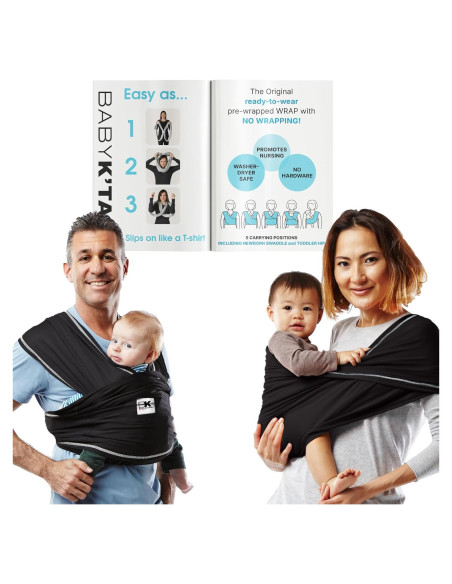 Fular Portabebés Baby K'tan Active Negro - Transpirable y Seguro
