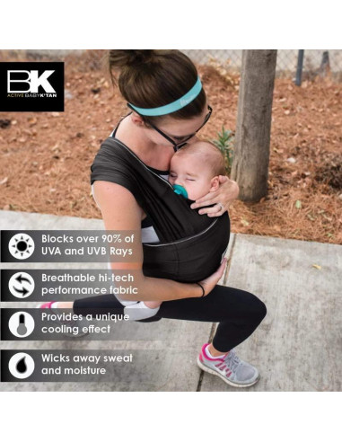 Fular Portabebés Baby K'tan Active Negro - Transpirable y Seguro