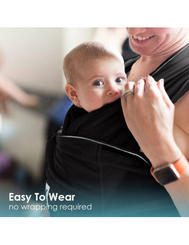 Fular Portabebés Baby K'tan Active Negro - Transpirable y Seguro