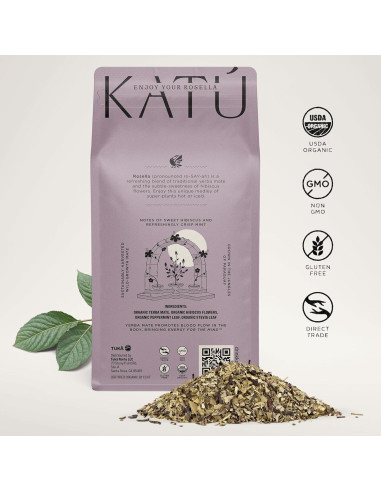 Té de Yerba Mate Orgánico Katú Rosella 500g con Hibisco y Menta