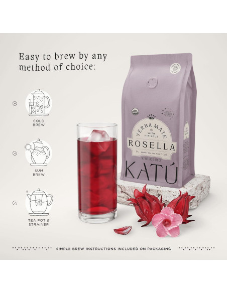 Té de Yerba Mate Orgánico Katú Rosella 500g con Hibisco y Menta