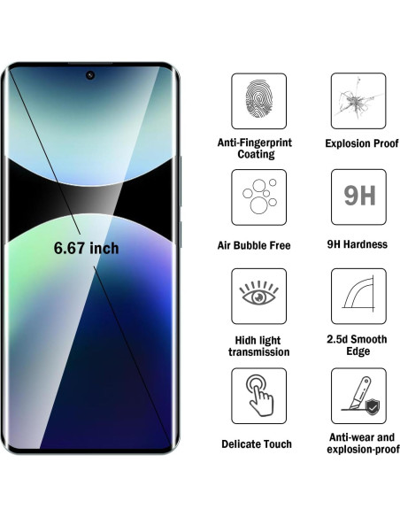 Protector de Pantalla 3D Natbok para Redmi Note 14 Pro+ 5G