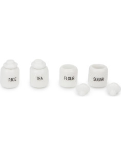 Juego de 4 Tarros de Azúcar Miniatura Cutemini 1:12 Porcelana 2