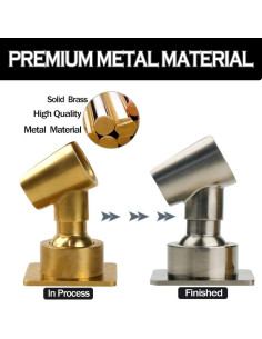 Soporte para Cabezal de Ducha YD de Latón Niquelado Sin Taladro 2