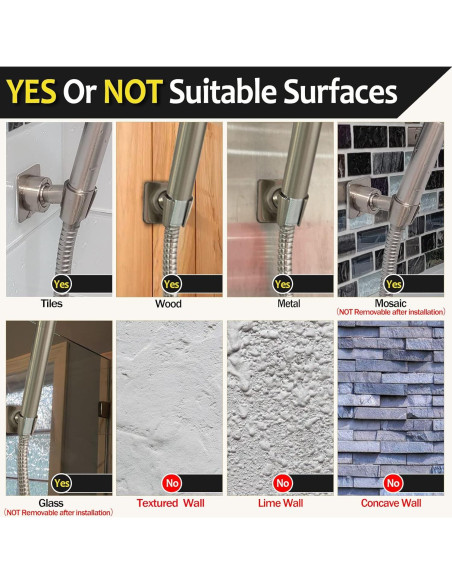 Soporte para Cabezal de Ducha YD de Latón Niquelado Sin Taladro