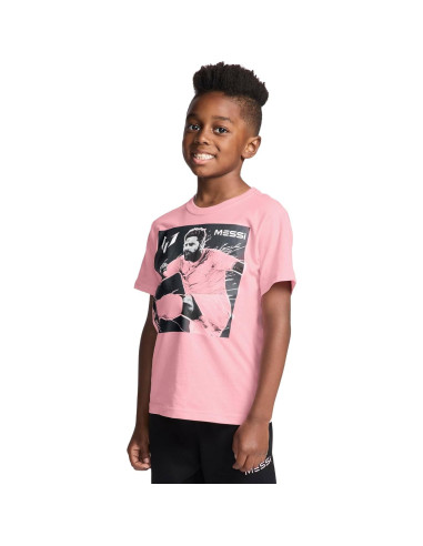 Camiseta de Manga Corta Messi para Niños Talla 7 Rosa Caramelo