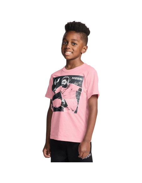 Camiseta de Manga Corta Messi para Niños Talla 7 Rosa Caramelo