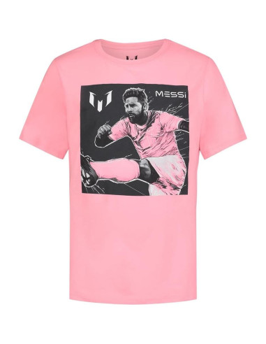 Camiseta de Manga Corta Messi para Niños Talla 7 Rosa Caramelo