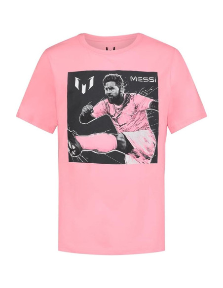 Camiseta de Manga Corta Messi para Niños Talla 7 Rosa Caramelo