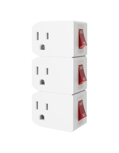 Adaptador de Pared Oviitech 3 Pack con Interruptor Blanco