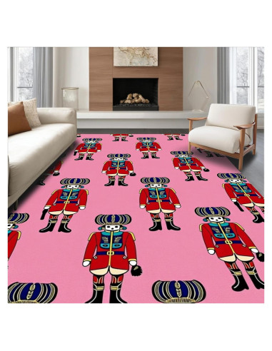 Alfombra de Área Design&I 182x121 cm Geométrica Rosa Antideslizante