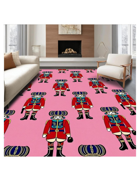 Alfombra de Área Design&I 182x121 cm Geométrica Rosa Antideslizante