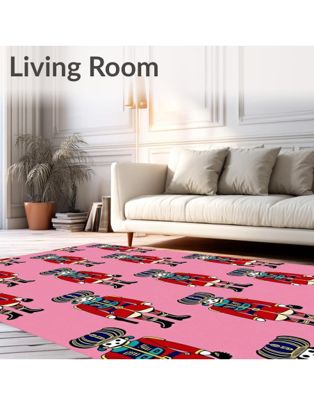 Alfombra de Área Design&I 182x121 cm Geométrica Rosa Antideslizante