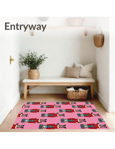 Alfombra de Área Design&I 182x121 cm Geométrica Rosa Antideslizante