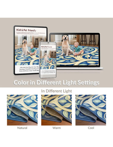 Alfombra de Área Design&I 182x121 cm Geométrica Rosa Antideslizante