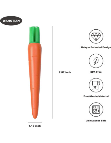 Brocha de Silicona en Forma de Zanahoria WAHOTIAN - Apta para Alimentos