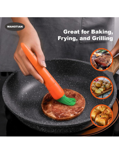 Brocha de Silicona en Forma de Zanahoria WAHOTIAN - Apta para Alimentos