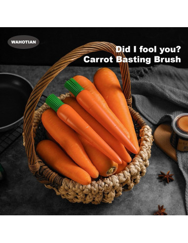 Brocha de Silicona en Forma de Zanahoria WAHOTIAN - Apta para Alimentos