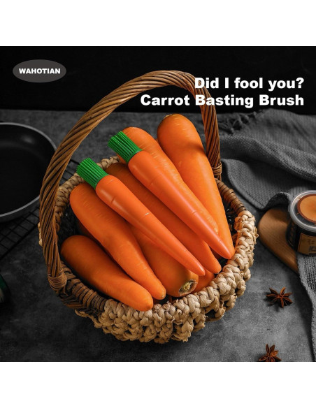 Brocha de Silicona en Forma de Zanahoria WAHOTIAN - Apta para Alimentos