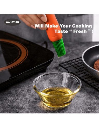 Brocha de Silicona en Forma de Zanahoria WAHOTIAN - Apta para Alimentos