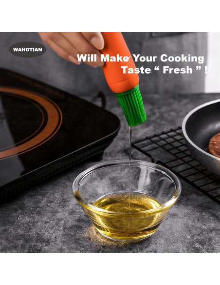 Brocha de Silicona en Forma de Zanahoria WAHOTIAN - Apta para Alimentos