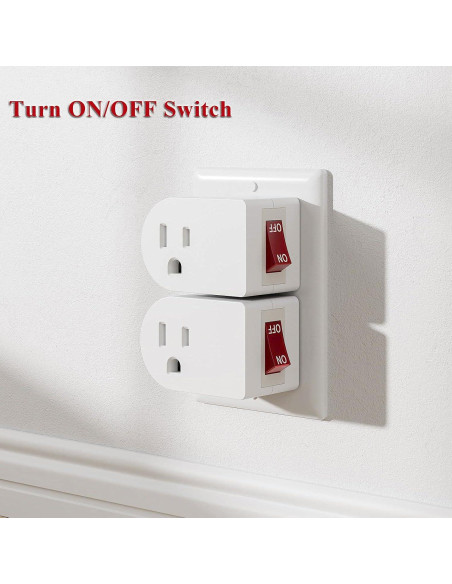 Adaptador de Pared Oviitech 3 Pack con Interruptor Blanco